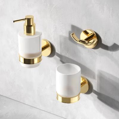 Набор аксессуаров AM.PM X-Joy золото (диспенсер, крючок, стакан для зубных щеток)