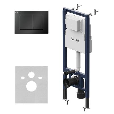 Инсталляция для подвесного унитаза AM.PM MasterFit II012713.0238 с механ. клавишей S, черная