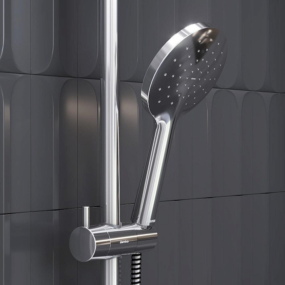 Душевая система Damixa Jupiter 977780000 стойка с тропическим душем, смесителем, хром-3