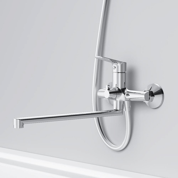 Смеситель для ванны и душа AM.PM Crave F9C90200 длинный излив, хром-4