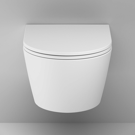 Унитаз подвесной AM.PM Func C8F1701MWSC (глубина 54 см) безободковый с сиденьем микролифт, белый матовый-5