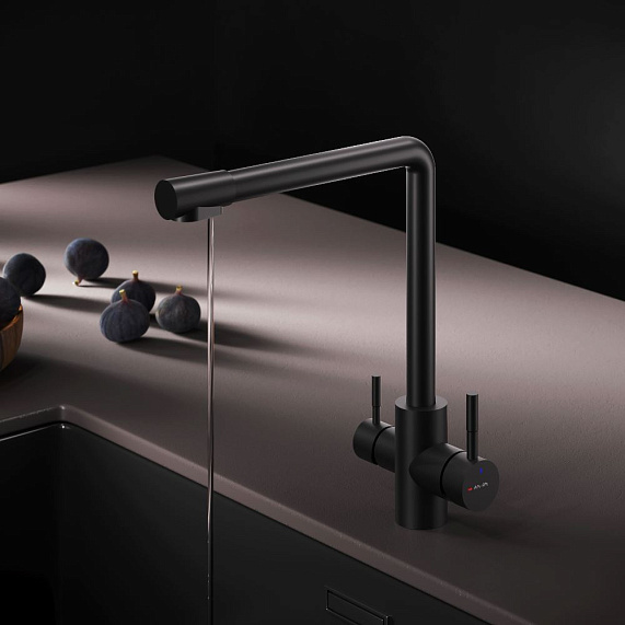 Смеситель для кухни AM.PM X-Joy S F85B05722 высокий, с каналом питьевой воды, черный-2