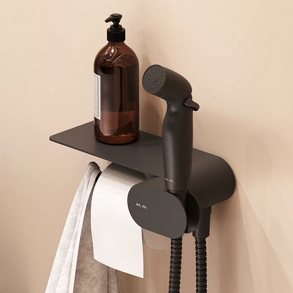 Набор унитаз подвесной AM.PM X-Joy CK85H0803B с черным гигиеническим душем-3