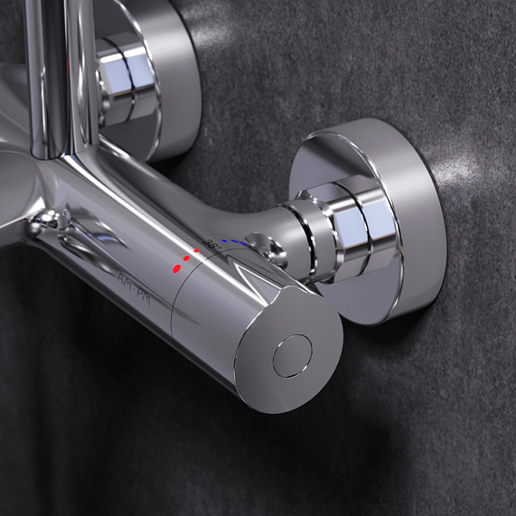 Душевая система AM.PM Gem F0790510 стойка с тропическим душем, термостатом, смесителем, изливом, хром-4