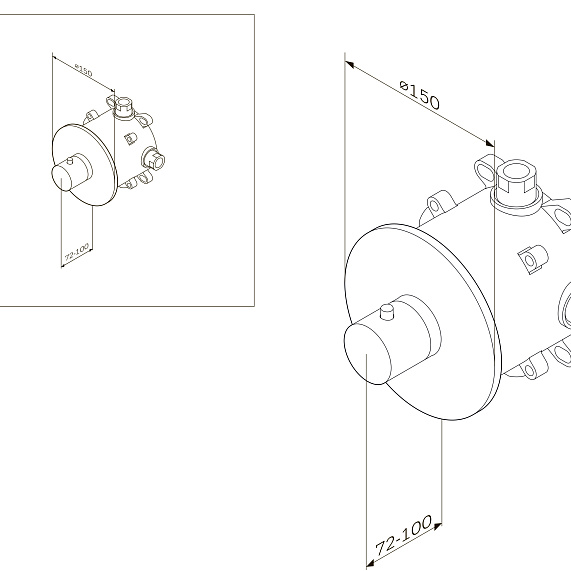 Термостат AM.PM Like F8075500 хром встраиваемый, модуль MultiDock-10