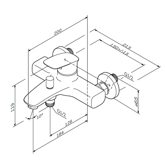 Смеситель для ванны и душа AM.PM Spirit 2.1 F71A10000 хром-9