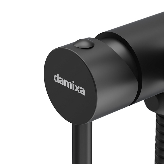 Гигиенический душ со смесителем Damixa Option 217000000 черный встраиваемый, шланг 1500, держатель-4