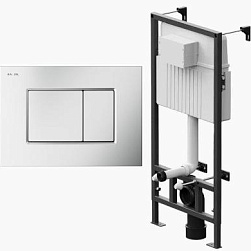Инсталляция для подвесного унитаза Damixa Prime DX00.I013.0231 с механ. клавишей Prime M, хром матовый