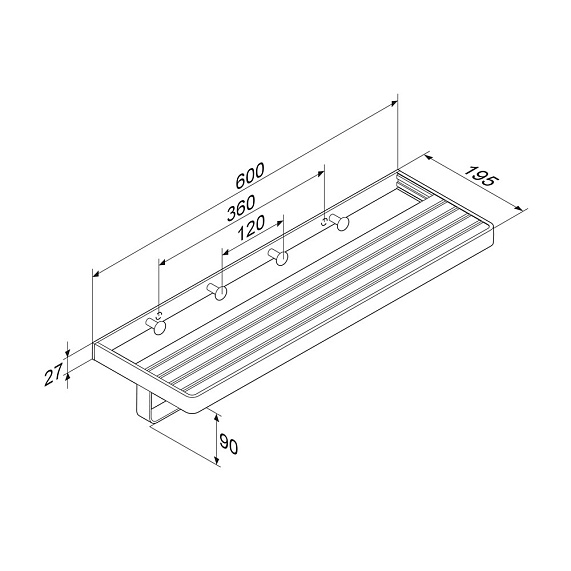 Полка для полотенец Damixa Jupiter DA7737700 с вешалкой, серебристая, черная-6