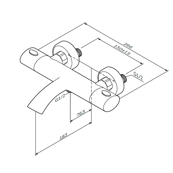 Смеситель для ванны и душа AM.PM Sense F7550064 термостат, хром-9