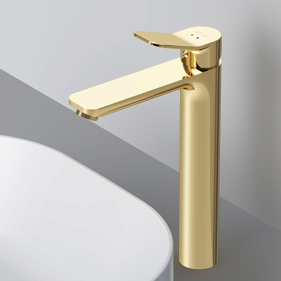 Смеситель для раковины (умывальника) AM.PM X-Joy F85A92099 высокий, золото-3