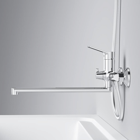 Смеситель для ванны и душа AM.PM X-Joy F85A90200 длинный излив, хром-3