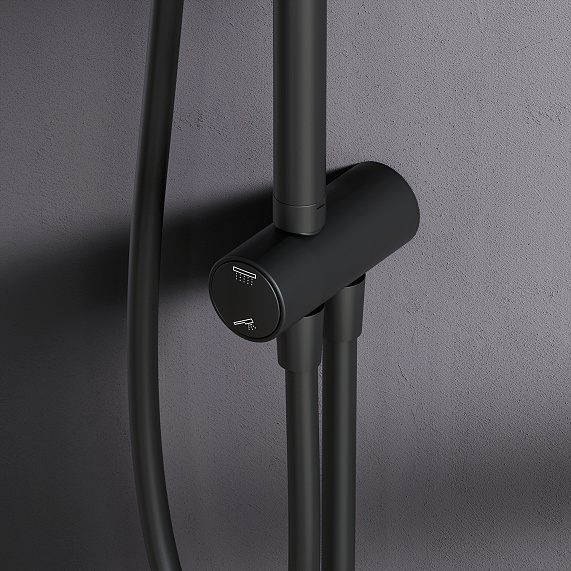 Душевая система AM.PM Gem F0790022 стойка с тропическим душем, черная-2