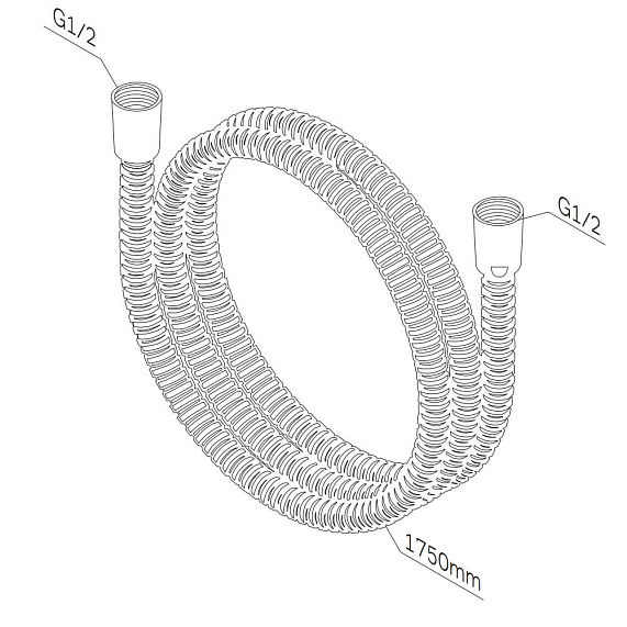 Шланг для душа 1750 AM.PM F0417D00 ребристый, хром-2