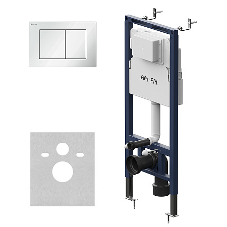 Инсталляция для подвесного унитаза AM.PM MasterFit II012713.0201 с механ. клавишей S, белая
