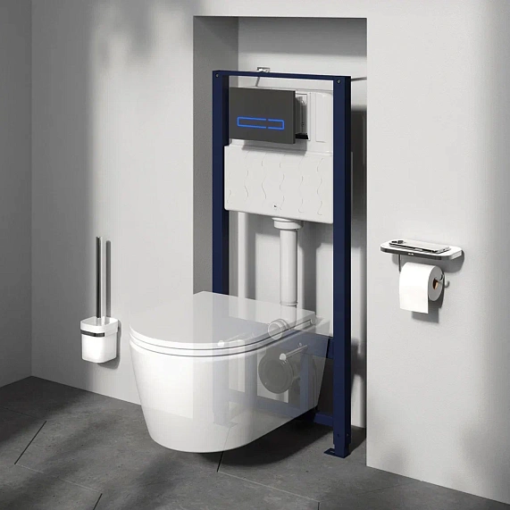 Инсталляция для подвесного унитаза AM.PM Pro I012704.9038 с пневм. клавишей черный матовый-2