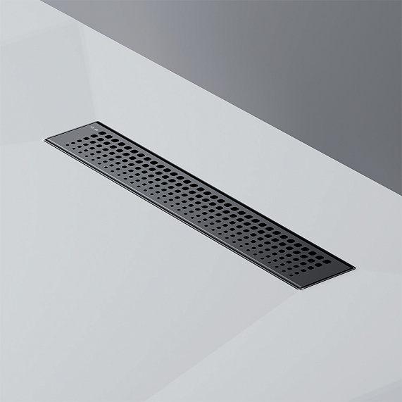 Душевой трап (лоток) 40 AM.PM MasterFlow W01SC-P11-040-01BM комбинированный затвор с черной матовой решеткой-8