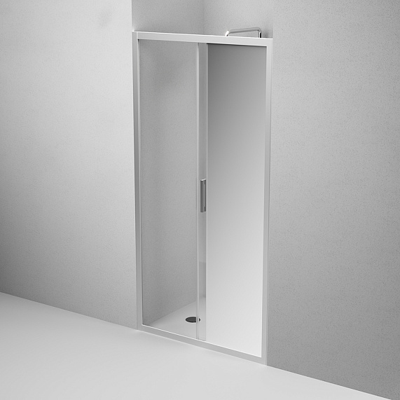 Душевая перегородка с дверью 100x195 AM.PM Gem W90G-100-1-195MMir зеркальное стекло, профиль серебристый-4