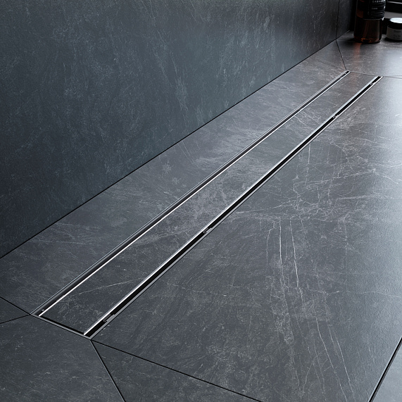 Душевой трап (лоток) 90 AM.PM PrimeFlow W02SC-U11-090-04SB комбинированный затвор со стальной матовой решеткой под плитку-8