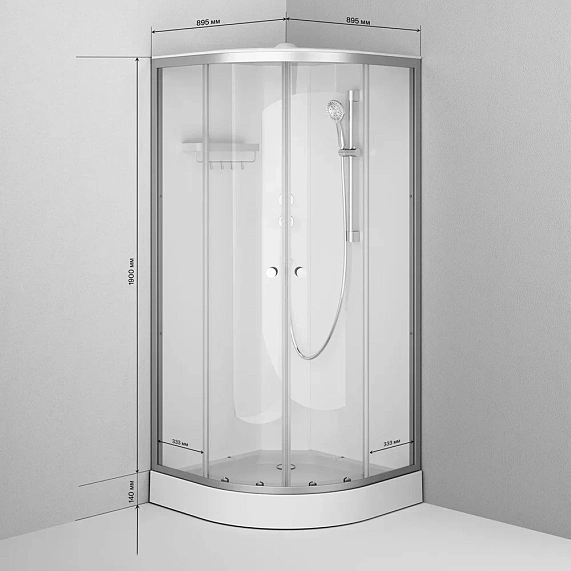 Душевая кабина 90x90 AM.PM X-Joy W94C-401-090MT профиль серебристый, низкий поддон-7