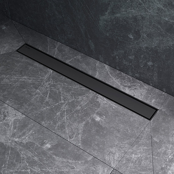 Душевой трап (лоток) 70 AM.PM MasterFlow W01SC-U11-070-04BM комбинированный затвор с черной матовой решеткой под плитку-11