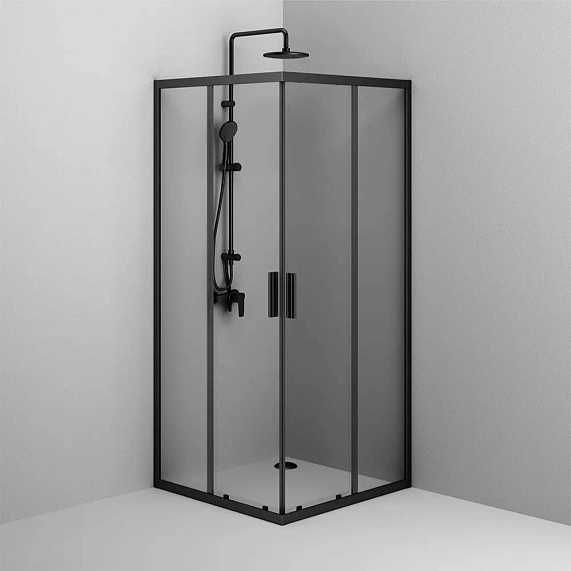 Душевое ограждение без поддона 90x90 AM.PM Gem W90G-403-9090BT профиль черный матовый-3