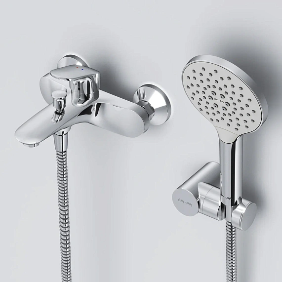 Смеситель для ванны и душа AM.PM Like F8015000 душевая лейка, шланг 1750, хром-2