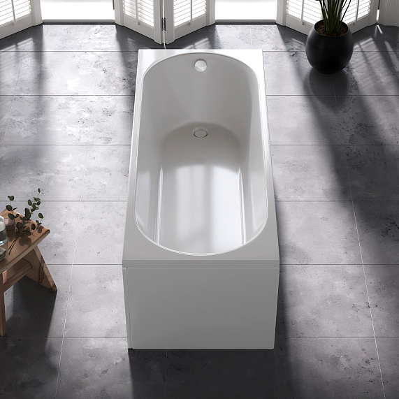 Ванна акриловая 170 AM.PM Moxie W9MA-170-070W-A2ROFL с каркасом и слив-переливом, белая-1