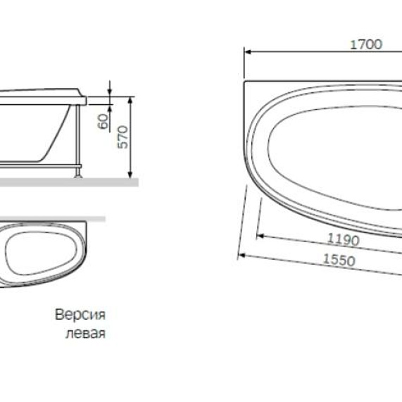 Каркас для ванны 170 AM.PM Like W80A-170R110W-R-1