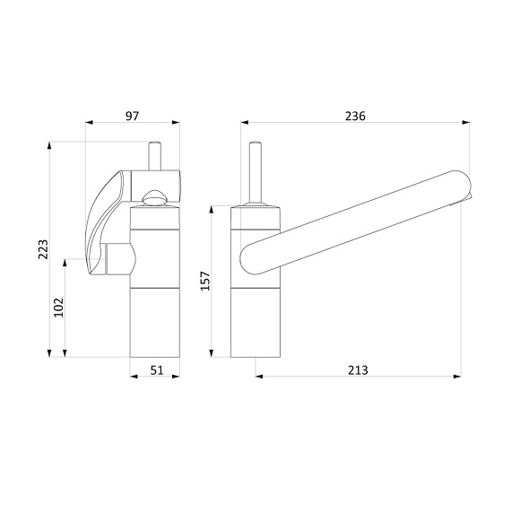 Смеситель для кухни Damixa Arc 290007464 3D с поворотным изливом, хром-7