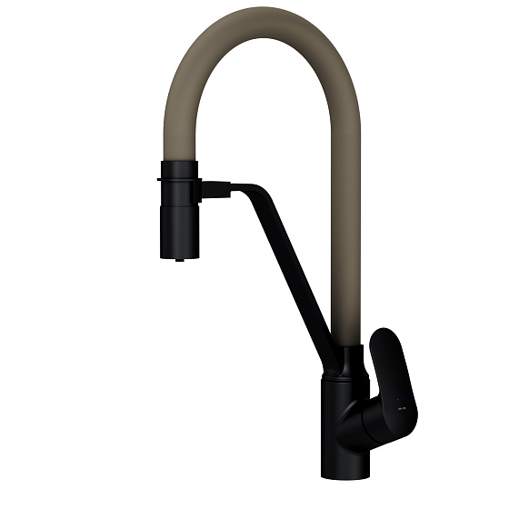 Смеситель для кухни AM.PM Like F8007826 высокий, черный, с бежевым гибким изливом и каналом питьевой воды-9