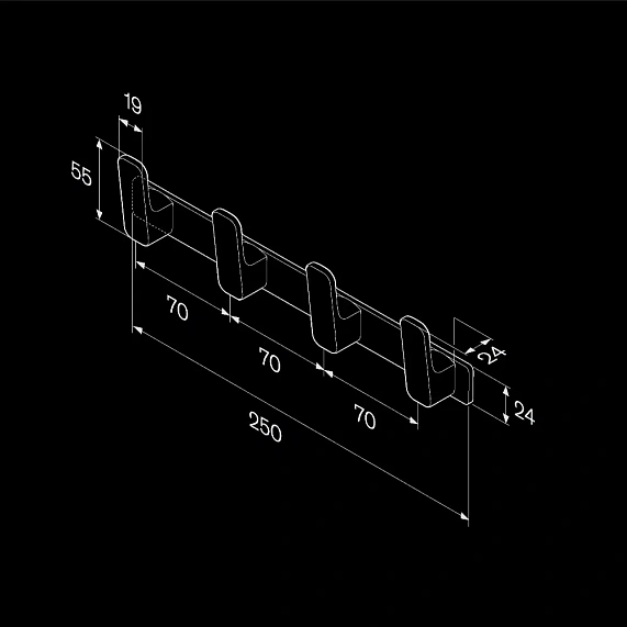 Крючки для полотенец AM.PM Func A8F35900 хром, 4 шт на планке-7