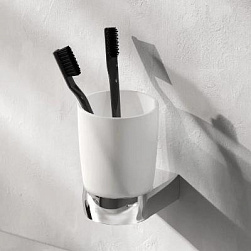 Стакан для зубных щеток настенный AM.PM Sensation A3034300 стеклянный, хром
