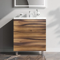 Тумба с раковиной и смесителем 75 AM.PM Gem M90FSX0752HF напольная на ножках орех