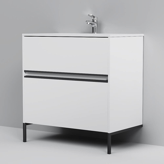 Тумба под раковину 80 AM.PM Sense M7BFUX0802WG подвесная/напольная на ножках, белый глянец-5