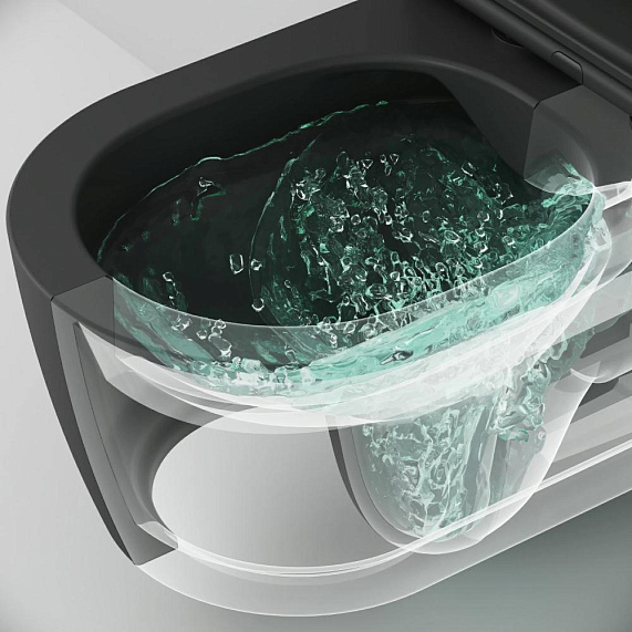 Унитаз подвесной AM.PM Func C8F1701MBSC (глубина 54 см) безободковый с сиденьем микролифт, чёрный матовый-6