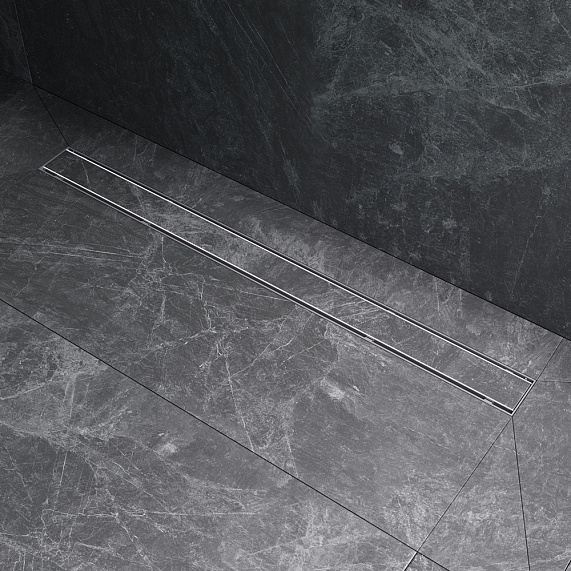 Душевой трап (лоток) 90 AM.PM PrimeFlow W02SC-U11-090-04SB комбинированный затвор со стальной матовой решеткой под плитку-10