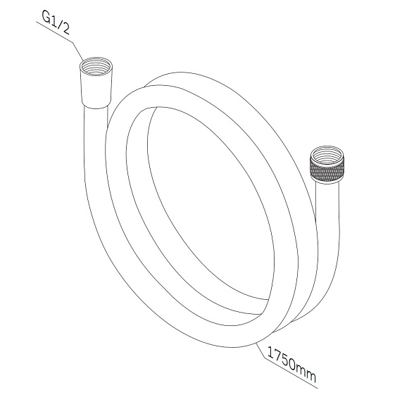 Шланг для душа 1750 AM.PM F0417B00 монолитный, хром-2