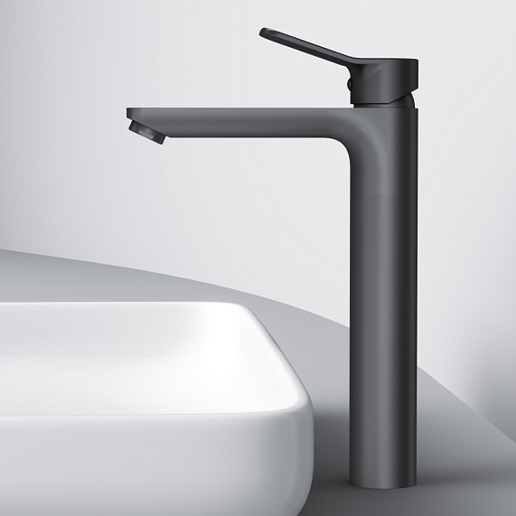 Смеситель для раковины (умывальника) AM.PM X-Joy F85A92022 высокий, черный-4