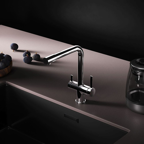 Смеситель для кухни AM.PM Func F8F05700 высокий с L-изливом с каналом для питьевой воды, хром-3