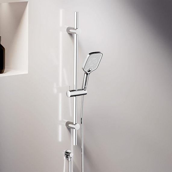 Встраиваемая душевая система Damixa Gala 953540000 хром: тропический верхний душ, ручной душ, излив-4