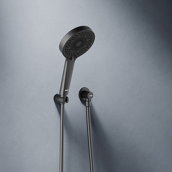 Встраиваемая душевая система Damixa Apollo 947520300 черная: тропический верхний душ, ручной душ-4