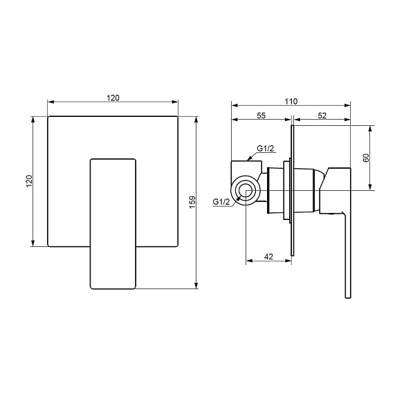 Смеситель для душа Damixa Gala 537500000 хром встраиваемый-2