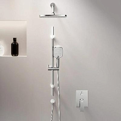 Встраиваемая душевая система Damixa Gala 953530000 хром: тропический верхний душ, ручной душ