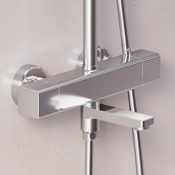 Душевая система Damixa Gala 953810000 стойка с тропическим душем, термостатом, смесителем, изливом, хром-2