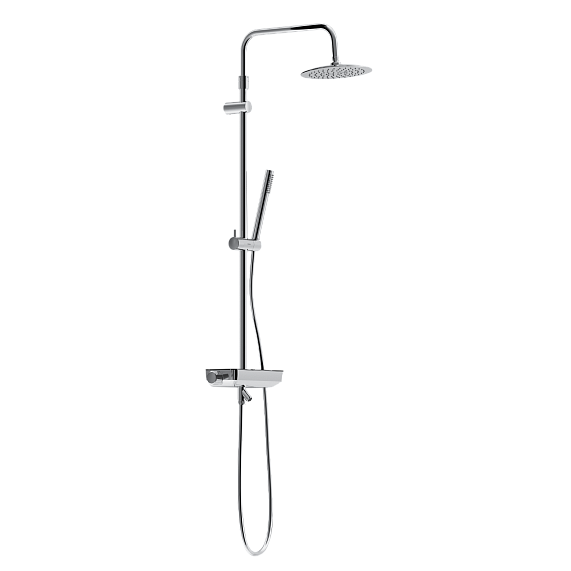 Душевая система Damixa Scandinavian Pure 936760000 стойка с тропическим душем, термостатом, смесителем, изливом, хром-5