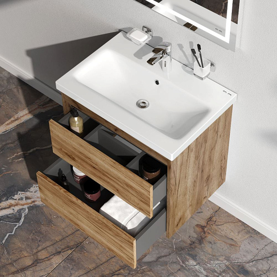 Тумба с раковиной 60 AM.PM Pulse M91-FHX0602OF-WCC0602WG под дерево-2