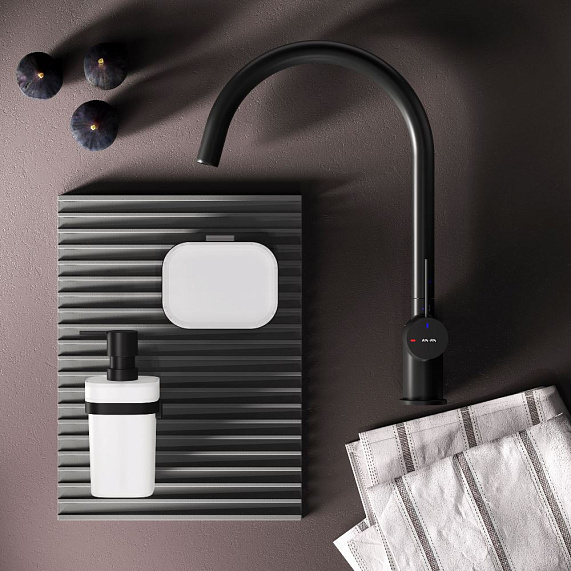 Смеситель для кухни AM.PM Func F8F07022 высокий с С-изливом, черный-5