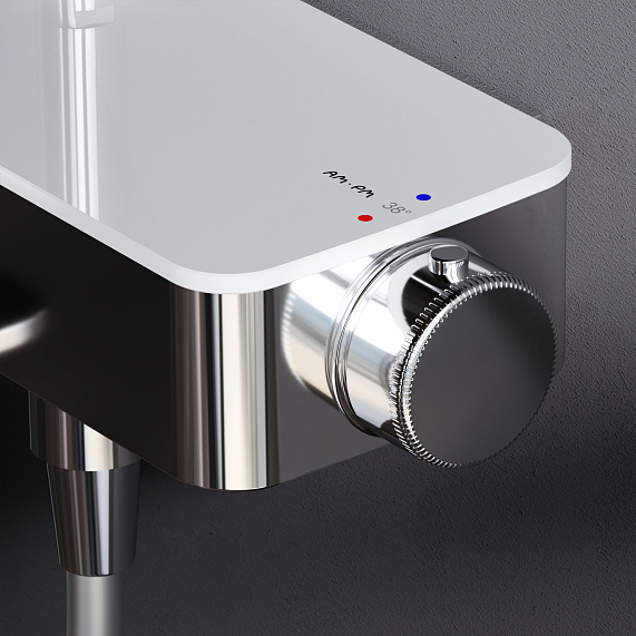 Душевая система AM.PM Inspire 2.0 F0750A500 стойка с тропическим душем, термостатом, смесителем, изливом, хром-3