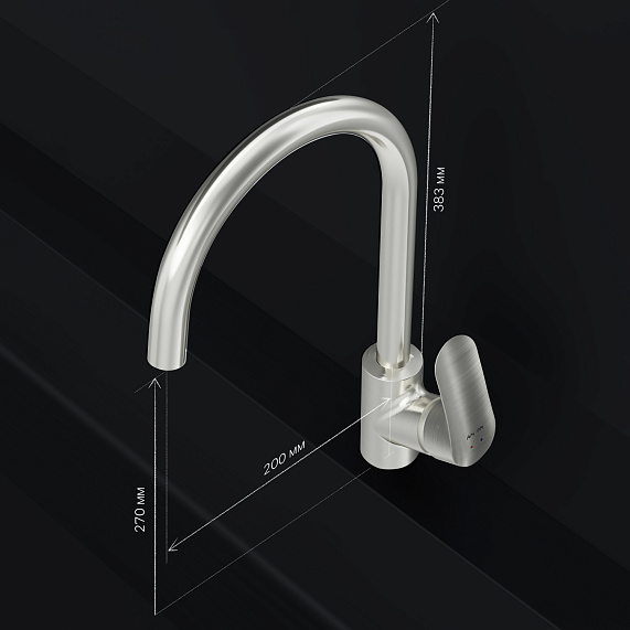 Смеситель для кухни AM.PM Like F8007711 высокий с каналом питьевой воды, сатин-7